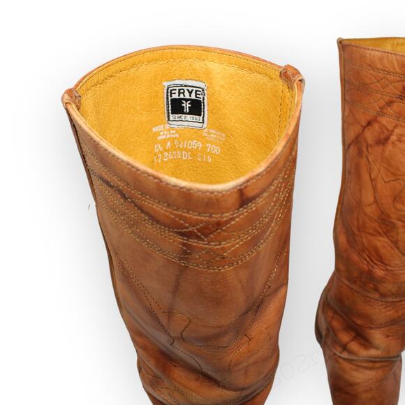 8.5 Frye Campus Stitching Horse Cowboy Boots Saddle Knee-High LugSole Western - Picture 8 of 16